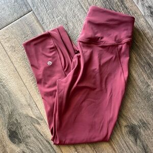Maroon Lululemon leggings- Size 4